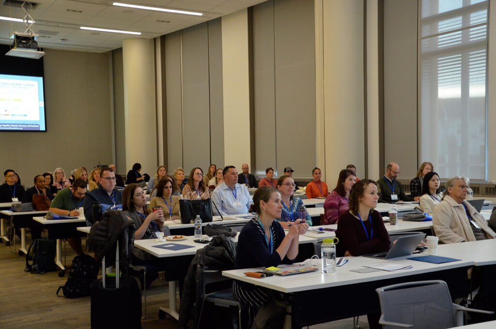 A wide view of conference attendees