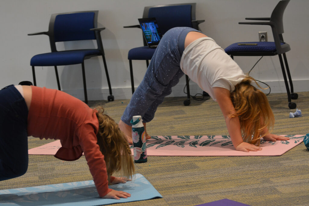 Kids doing yoga