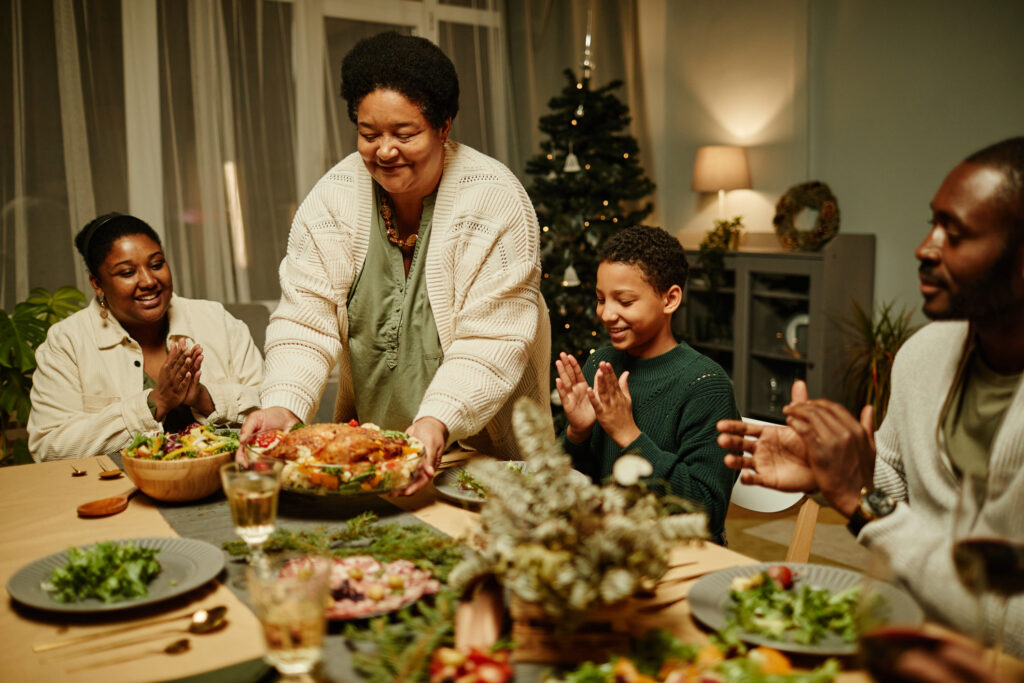 Family at holiday meal