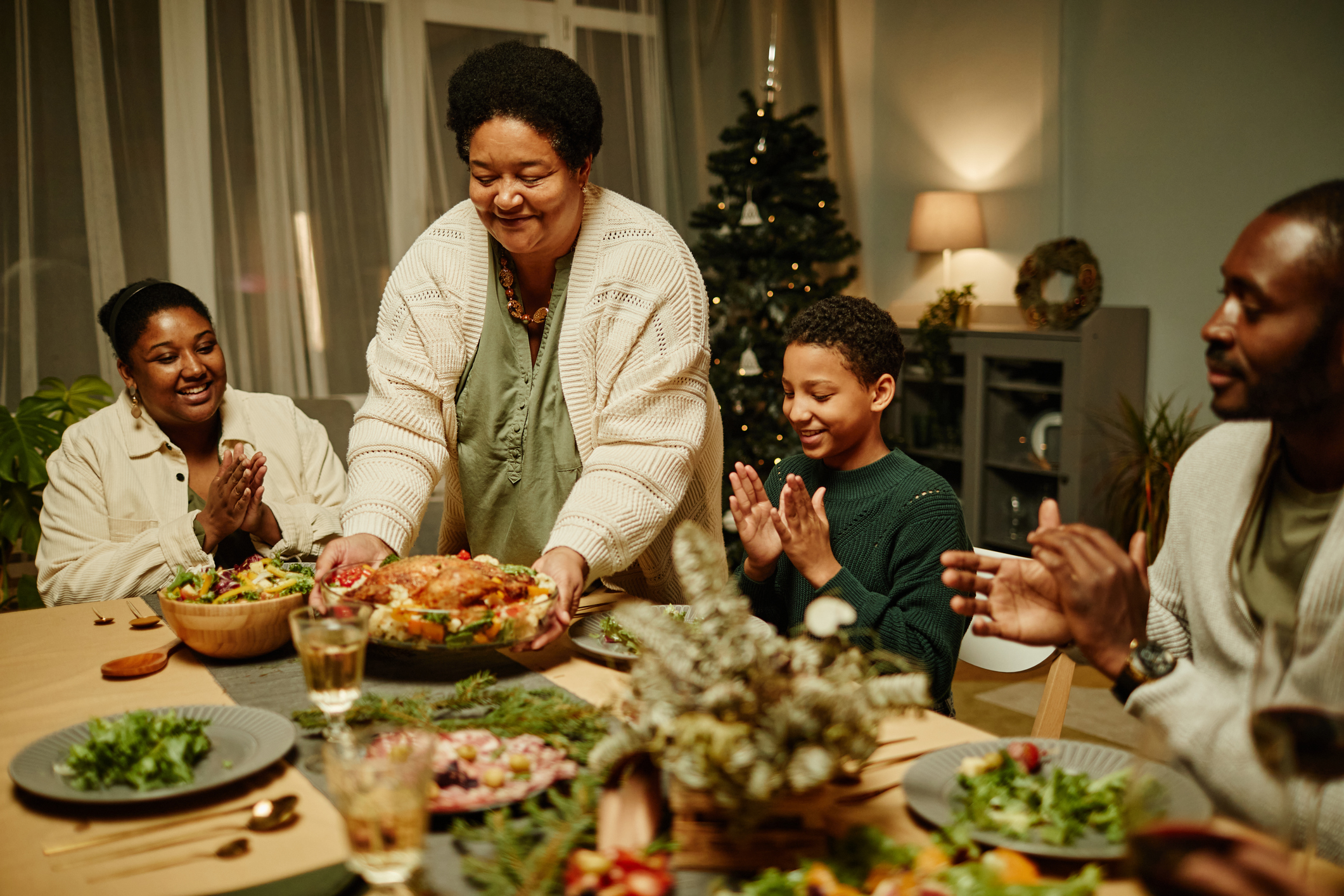 Family at holiday meal
