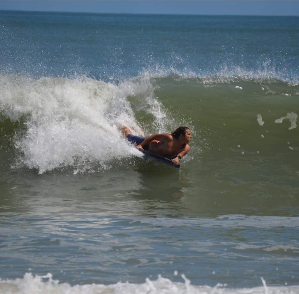 Trent surfing