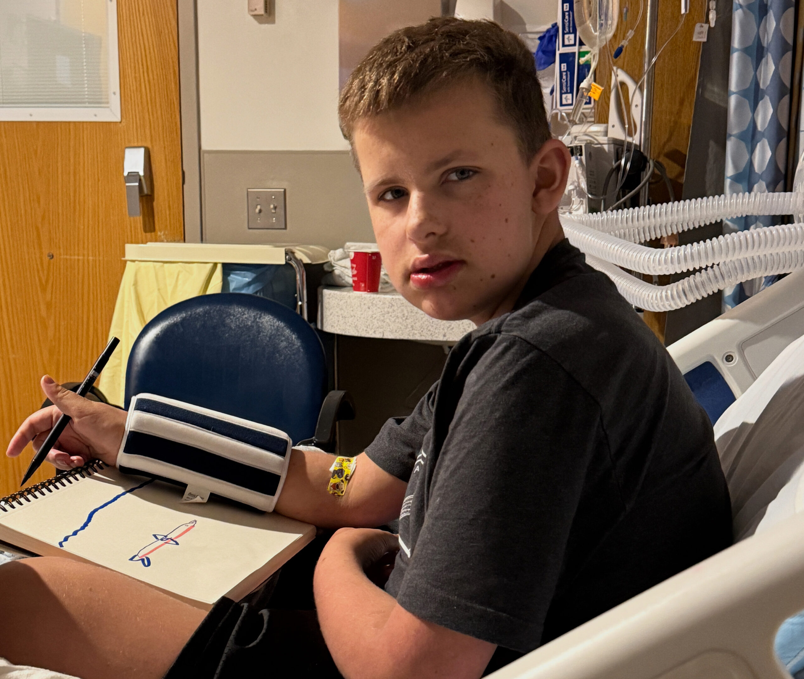 Alex (pictured) is one of the faces of hypothalamic syndrom